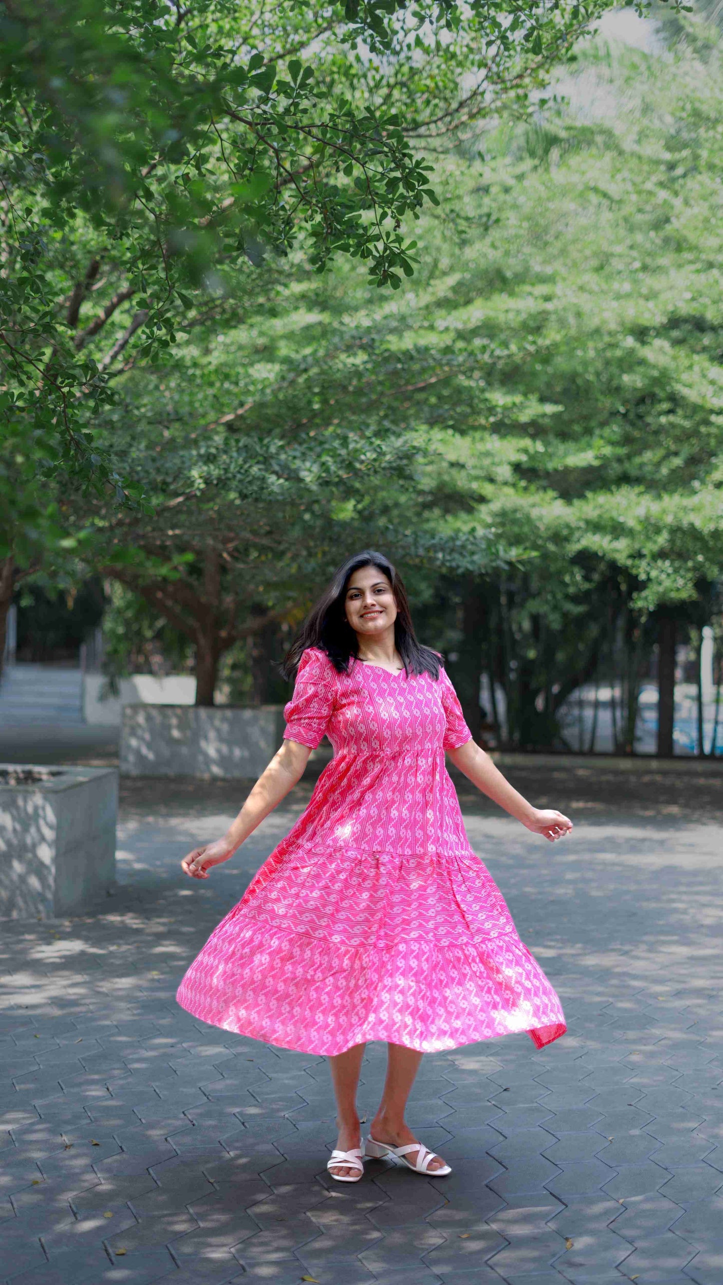 Pink kantha maxi