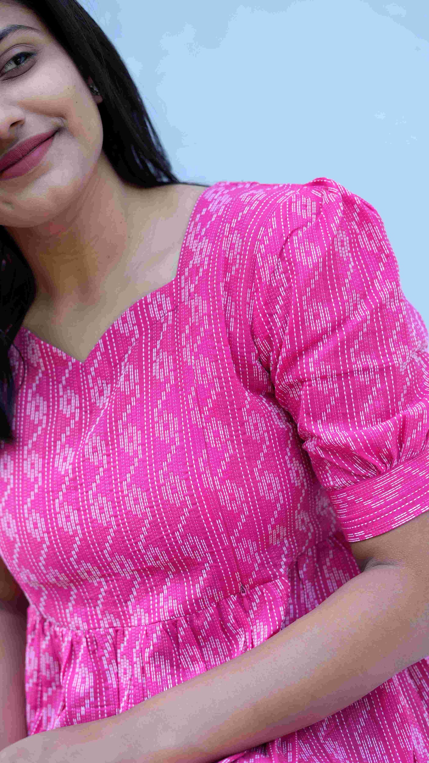 Pink kantha maxi