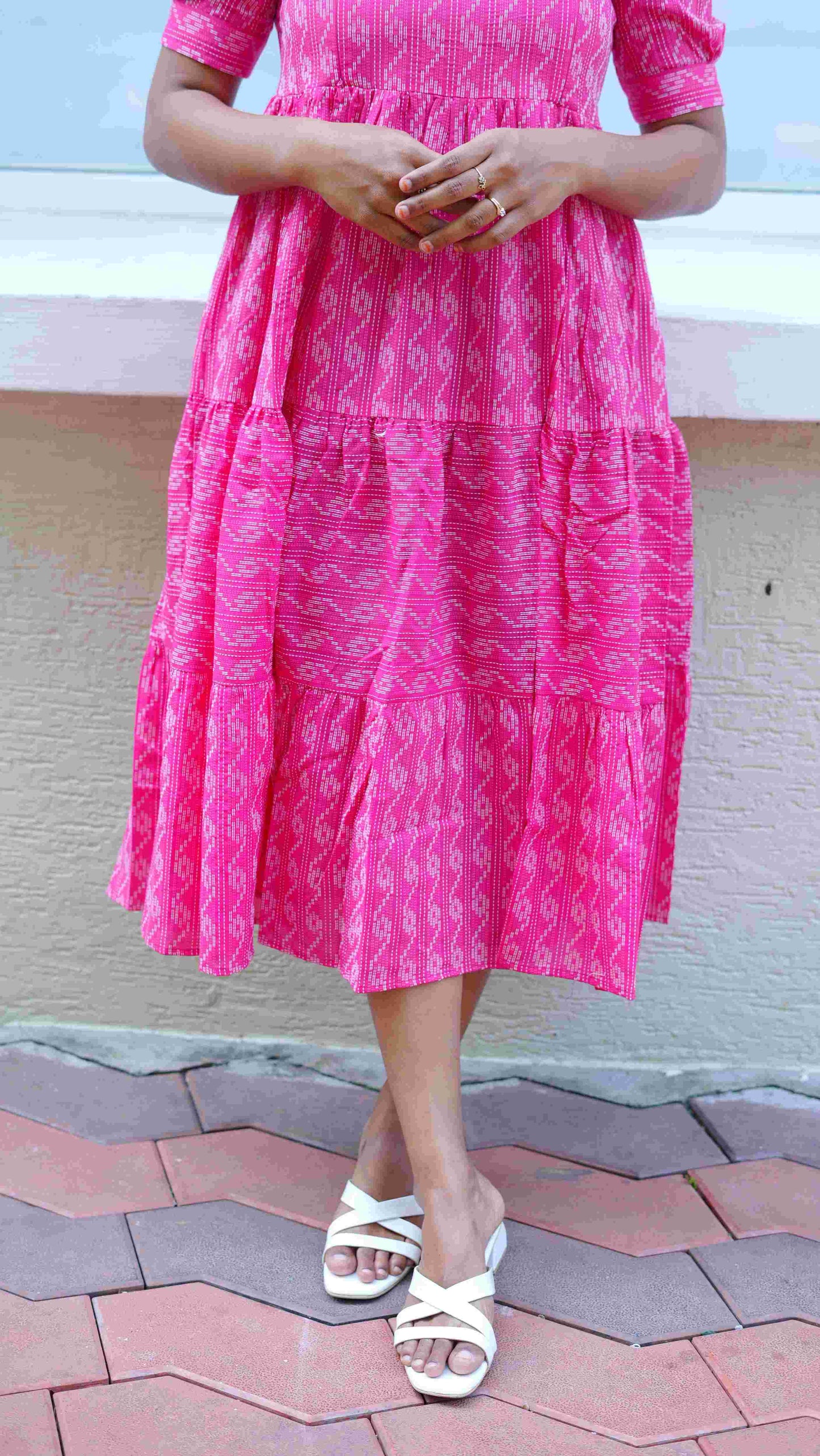 Pink kantha maxi