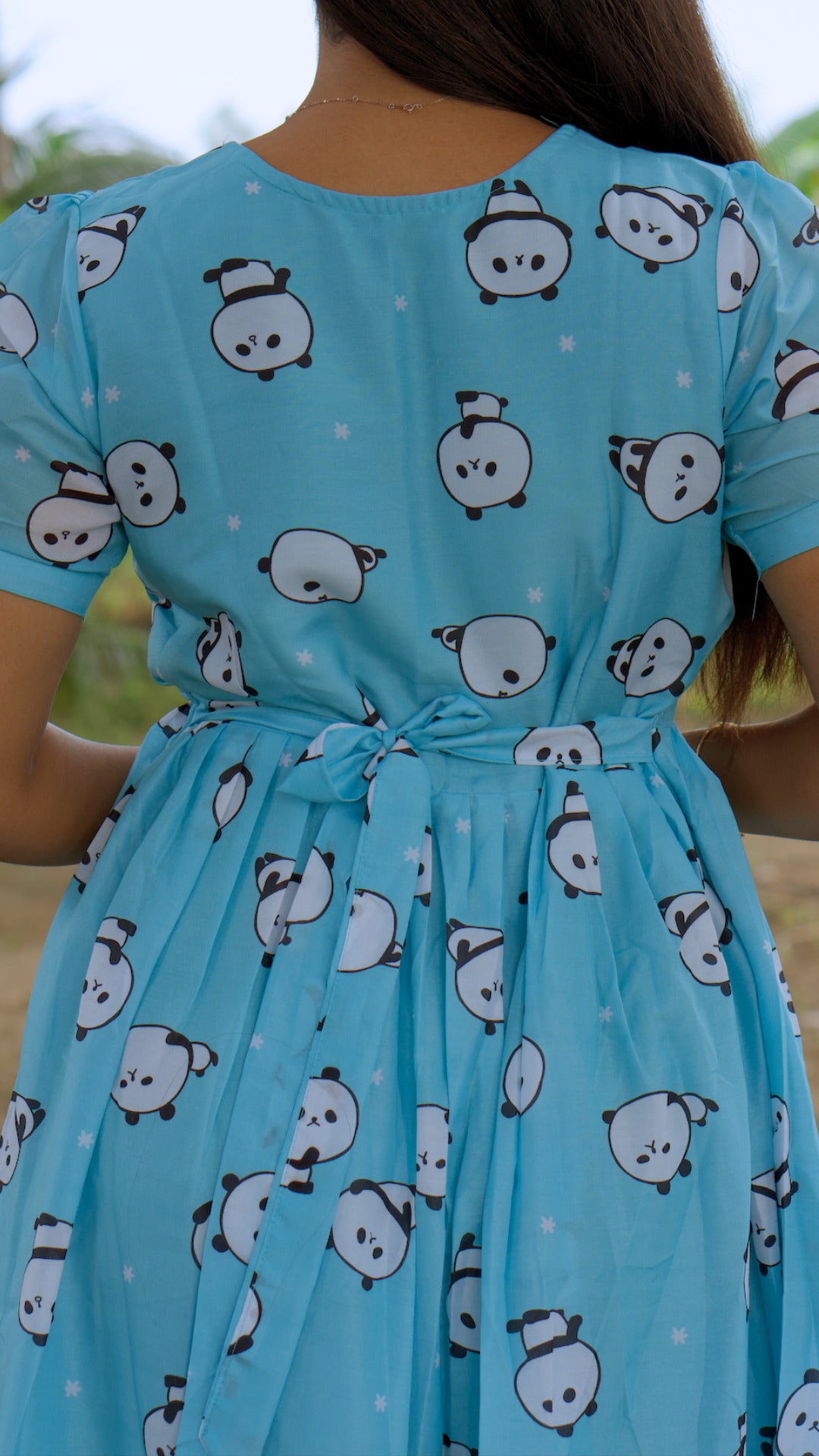 Blue maxi bear pattern
