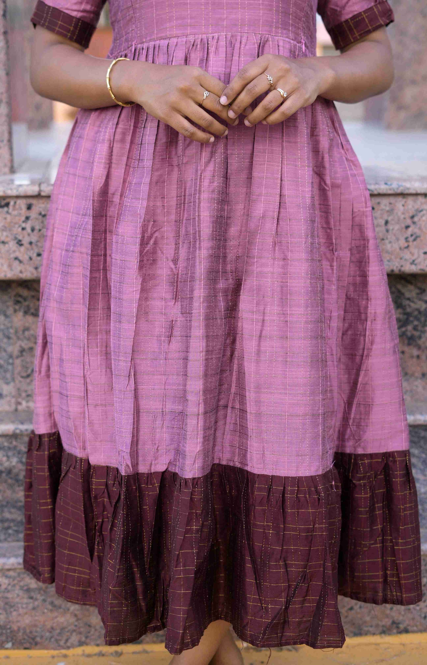 Raw silk maxi
