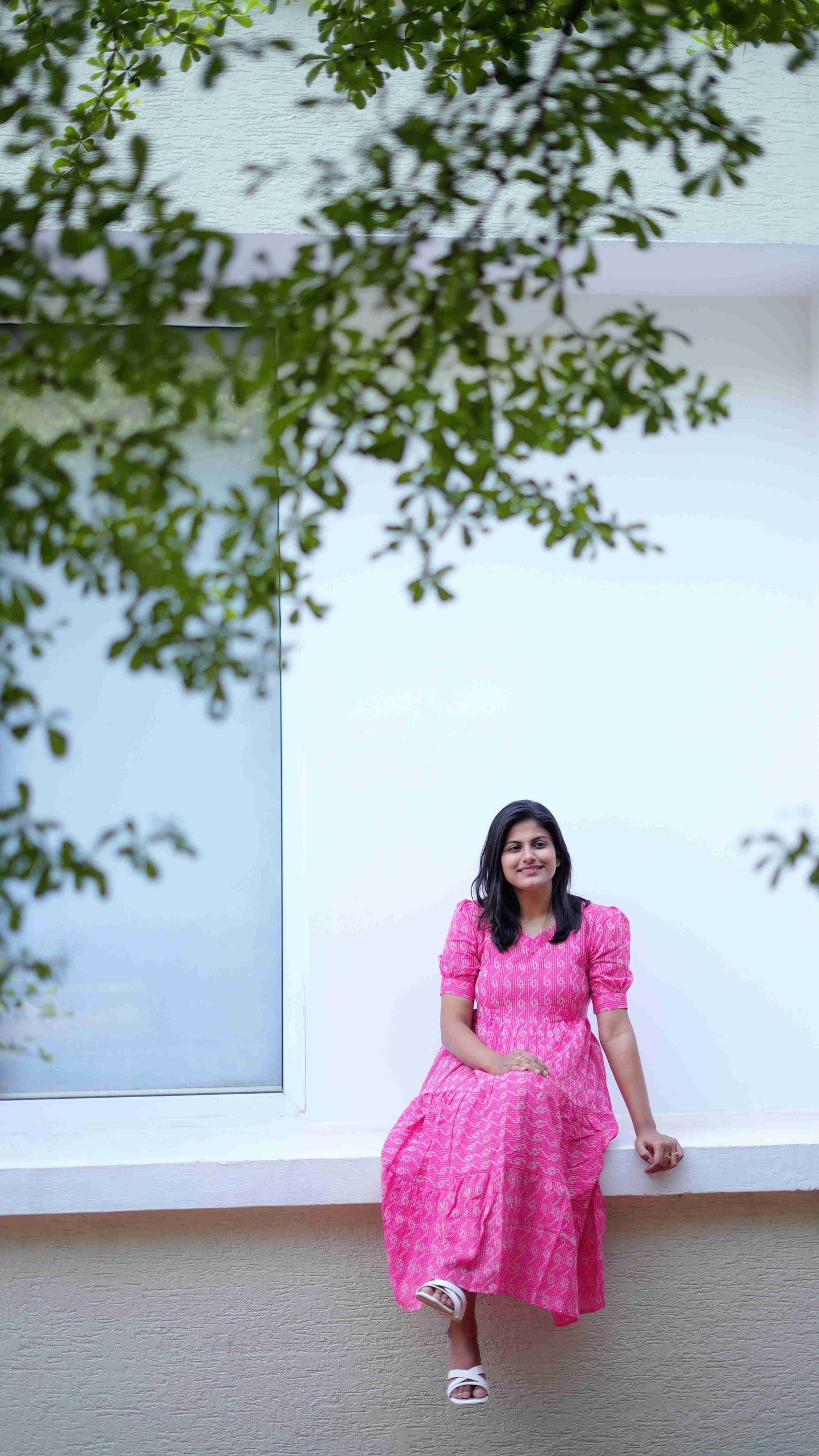 Pink kantha maxi