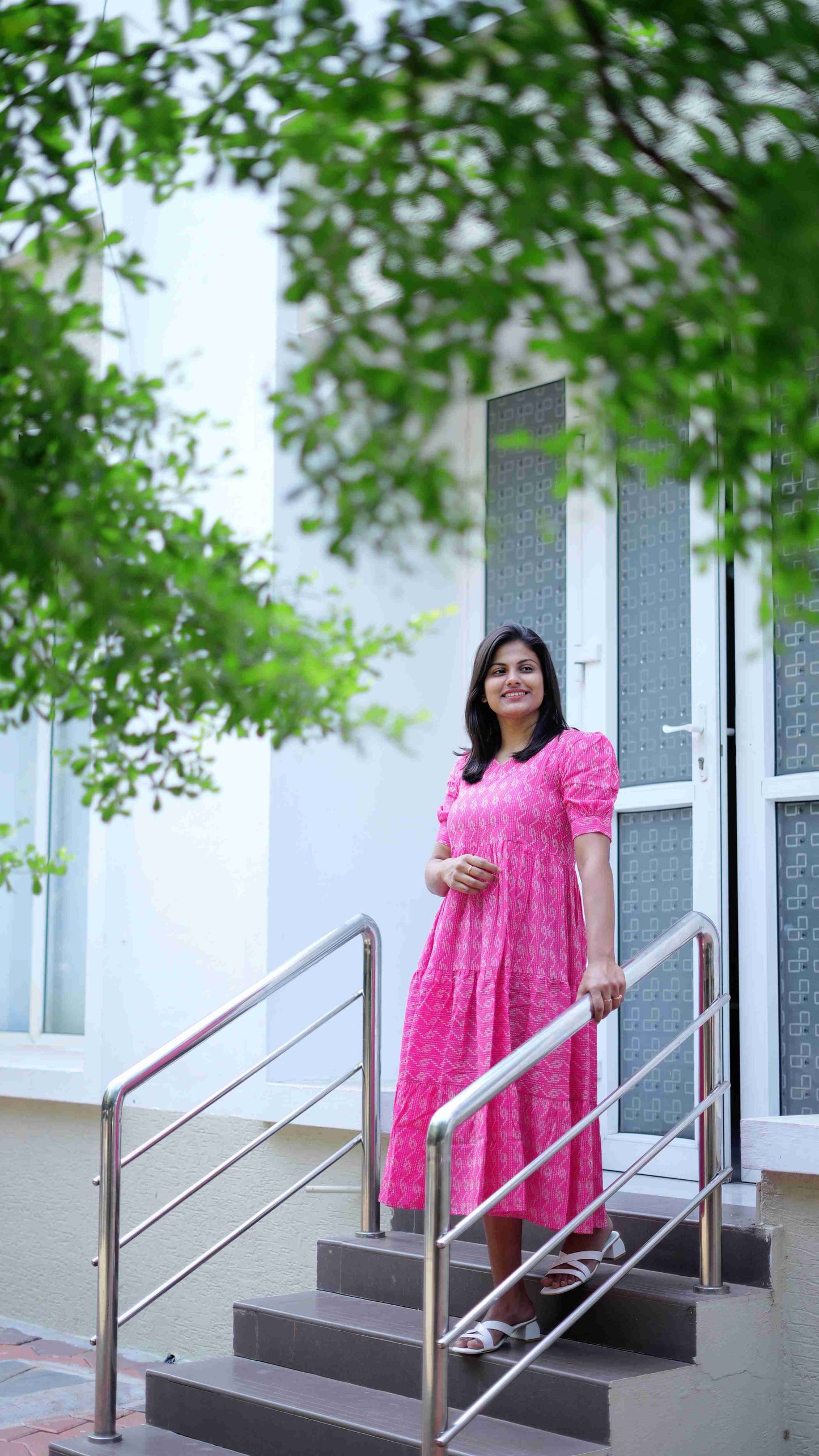 Pink kantha maxi