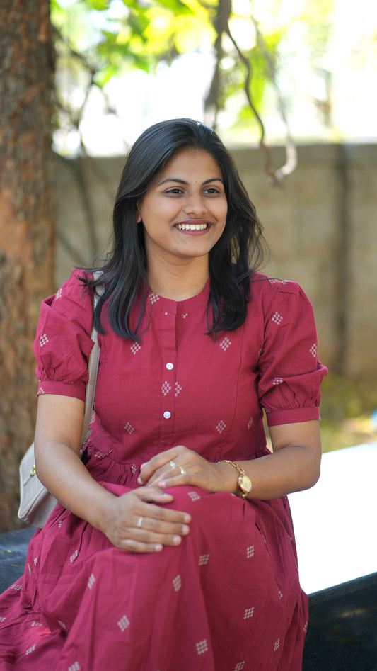 Marron handloom maxi