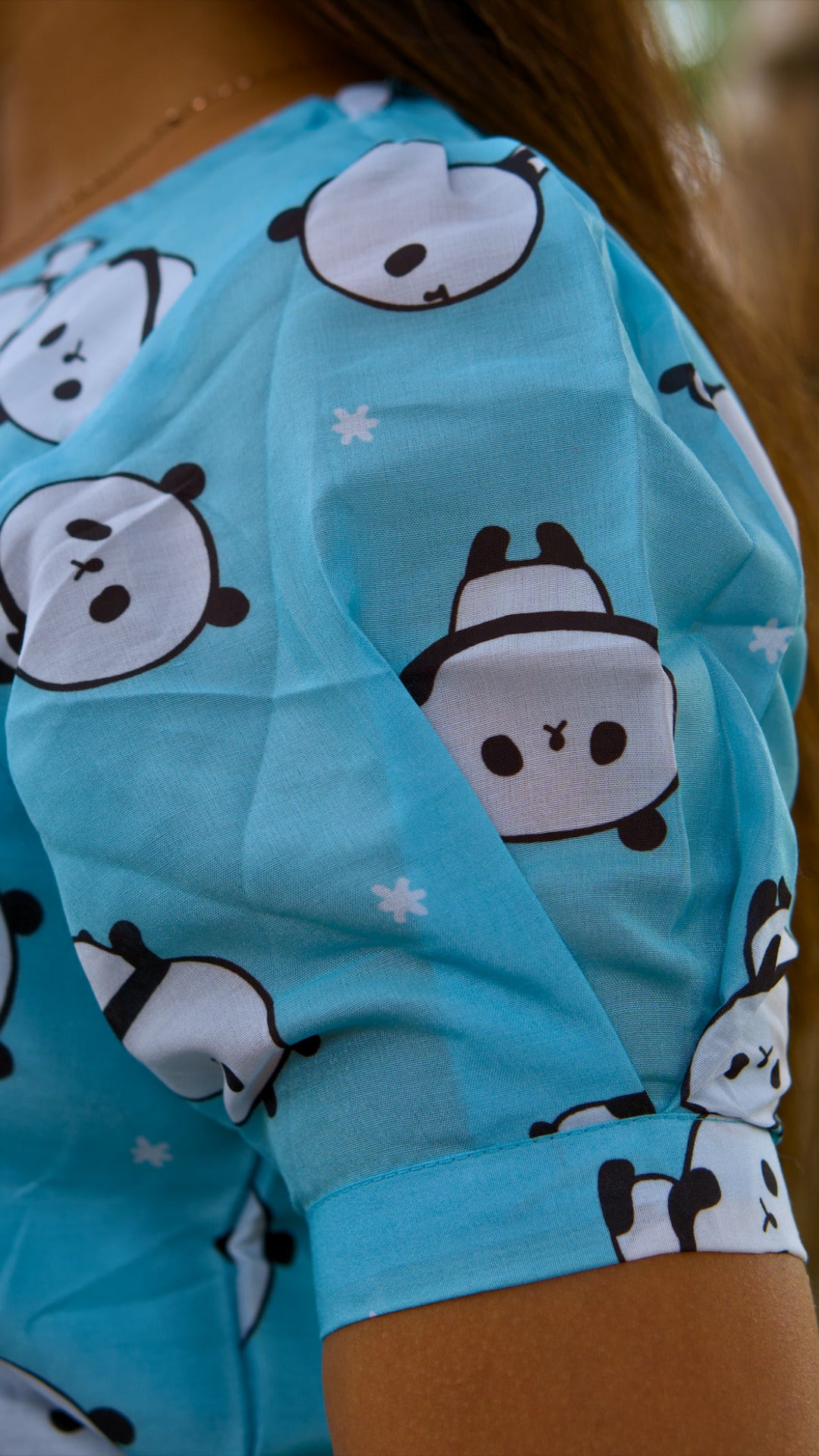 Blue maxi bear pattern