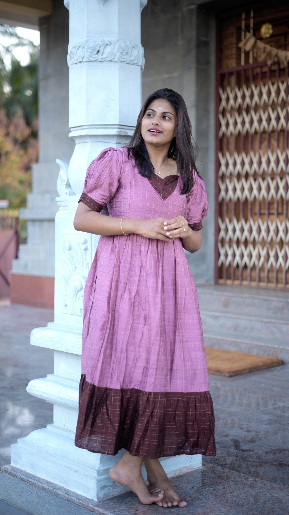 Mauve Grace Maternity & Feeding Dress 💜