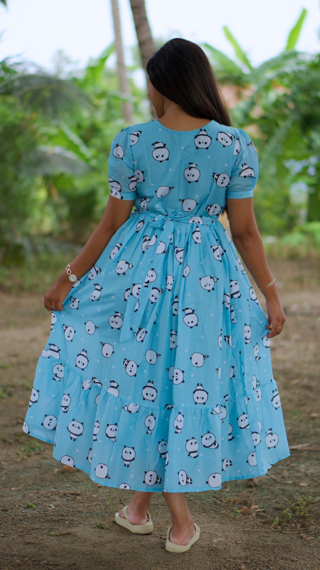 Blue maxi bear pattern